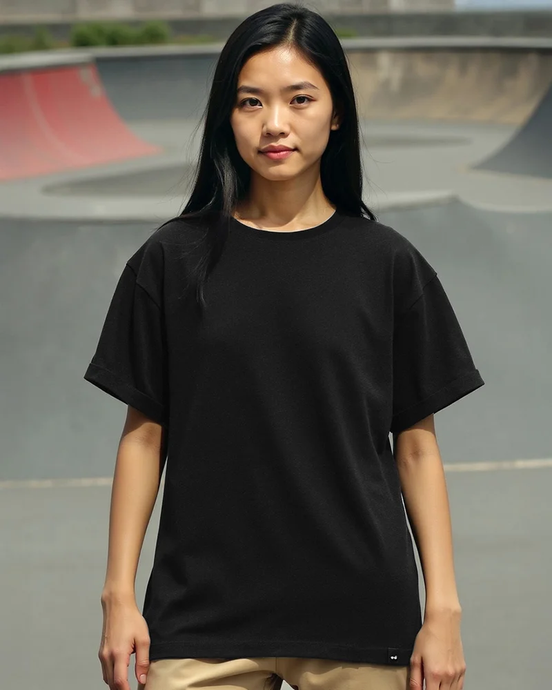 bewakoof Women's Black Boyfriend T-shirt